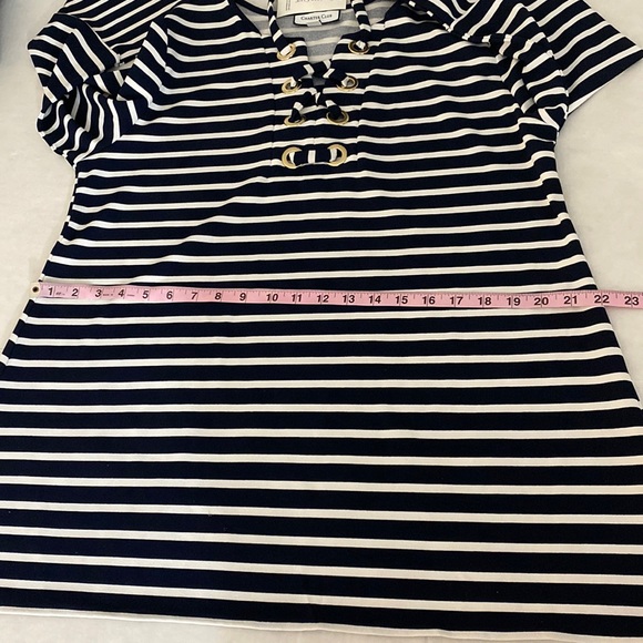 Charter Club | Striped bell sleeve Top - Picture 12 of 16